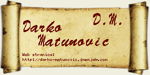 Darko Matunović vizit kartica
